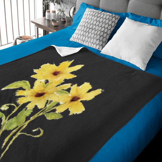 Discover Yellow Flowers Classic Baby Blankets