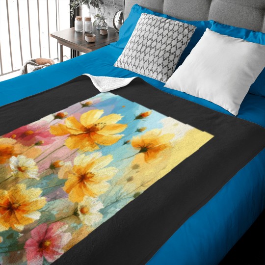 Discover Yellow Cosmos Flower  Premium Baby Blankets