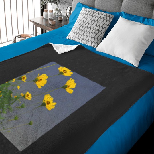Discover Vibrant Yellow Flowers in a Sea of Green Gift Classic Baby Blankets