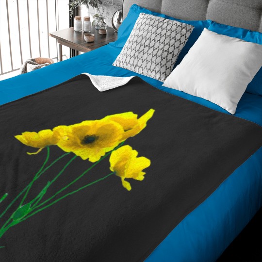 Discover Yellow Californias Poppy Artistic Design Vector Classic Baby Blankets