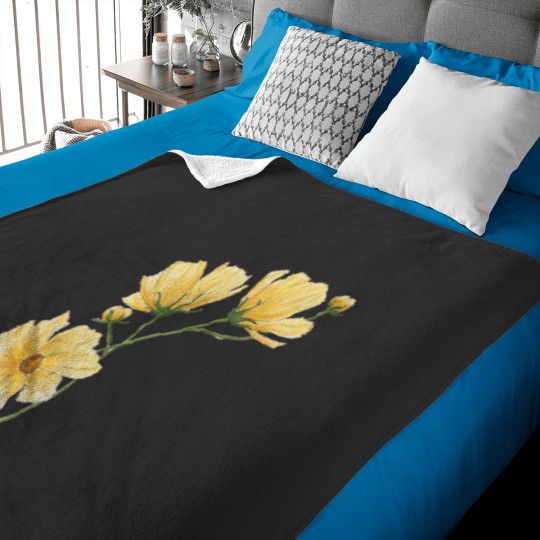 Discover Yellow Cosmo Flower Classic Baby Blankets