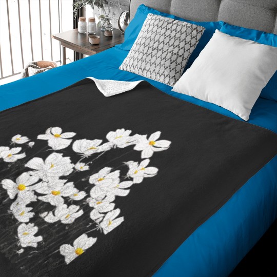 Discover hand painted cosmos filed in watercolor and ink  Classic Baby Blankets