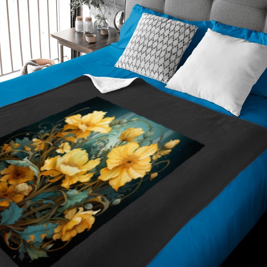 Discover Yellow Flowers Classic Baby Blankets