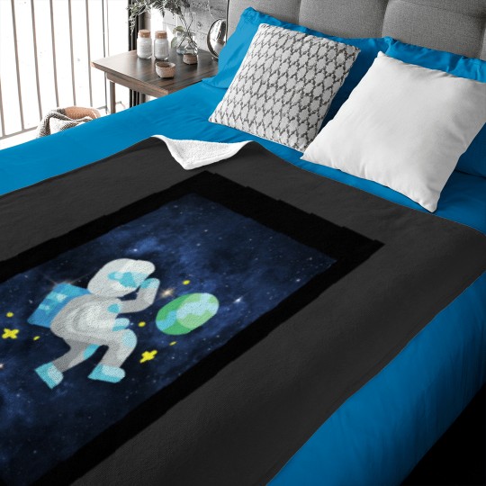 Discover Astronaut Cosmic Sound And Astronaut SPACE PLANET Galaxy universe MUSIC COOL TRENDY DESIGNS Baby Blankets