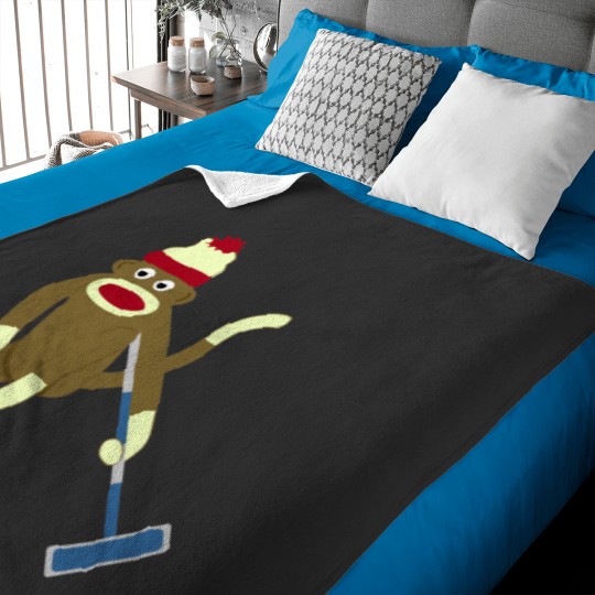Discover Sock Monkey Curling Classic Baby Blankets