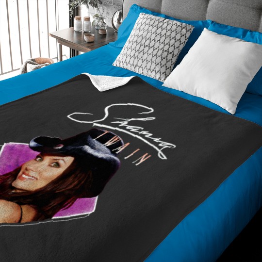 Discover  Shania Twain Purple Photo White Text Baby Blankets