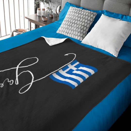 Discover Greece Signature Flag Pole Elegant Patriotic Greek Flag Baby Blankets