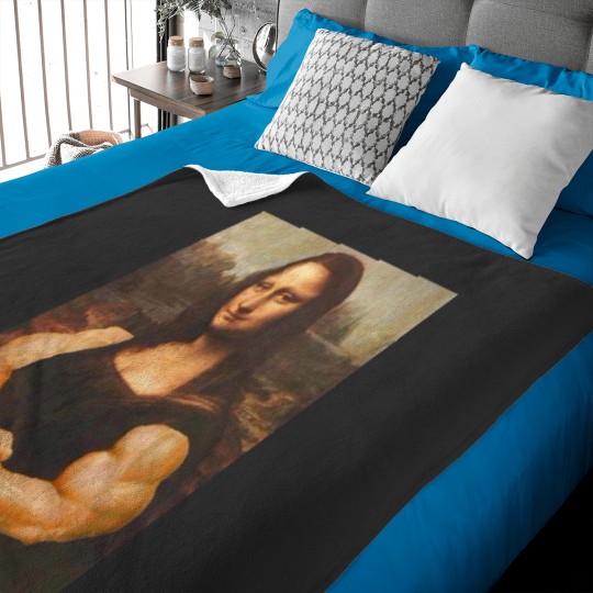 Discover Mona Lisa Bodybuilding Muscle Gym Workout Outfits Baby Blankets