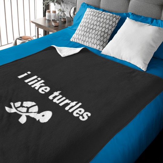 Discover I Like Turtles Cute Funny Turtle Pet Shirt Baby Blankets