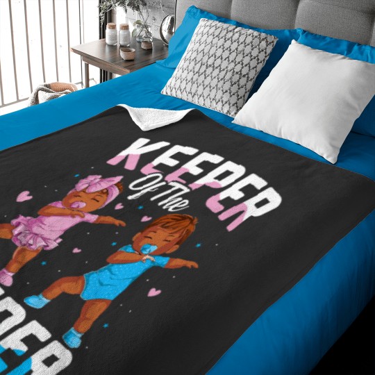 Discover Keeper of the Gender Baby Party Gender Reveal Announcement Baby Blankets