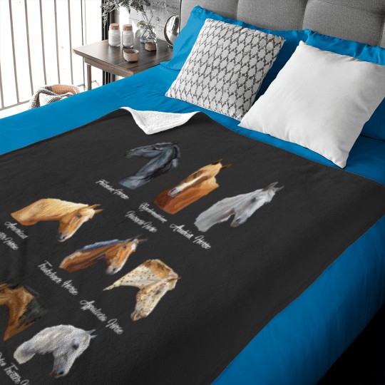 Discover Horse Breeds Equestrian horseback riding gift for girls Baby Blankets