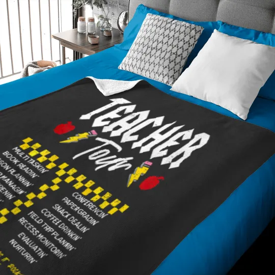 Discover 2sided FrontBack Lightning Bolt ABCD The Teacher Tour Baby Blankets