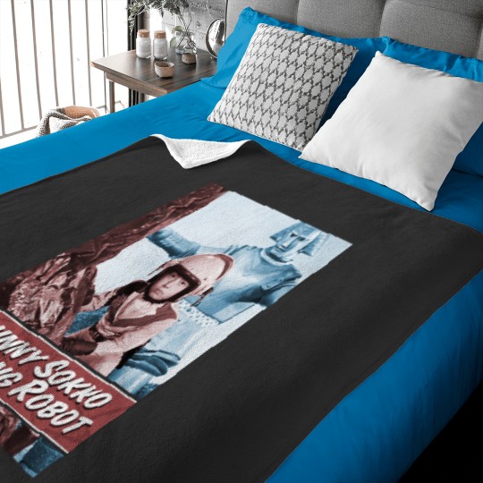 Discover Giant Robot Johnny Sokko's Flying Robot Vintage Poster Baby Blankets