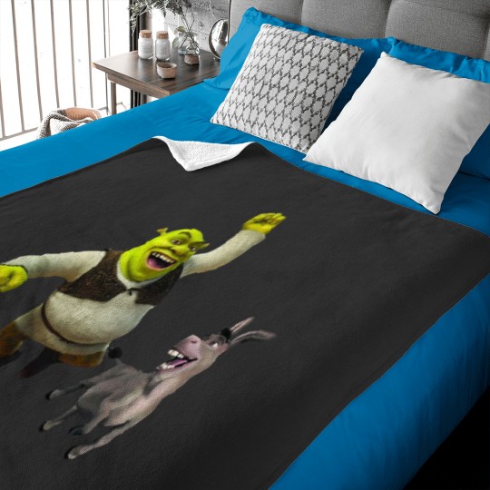 Discover Shrek and donkey Baby Blankets
