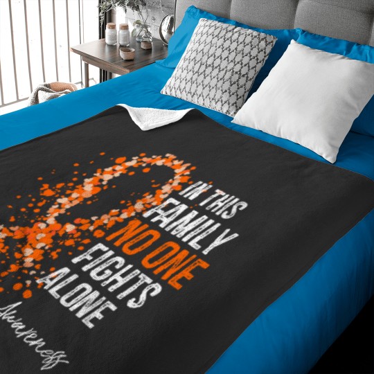Discover In This Family No One Fights Alone Shirt Leukemia Awareness Baby Blankets
