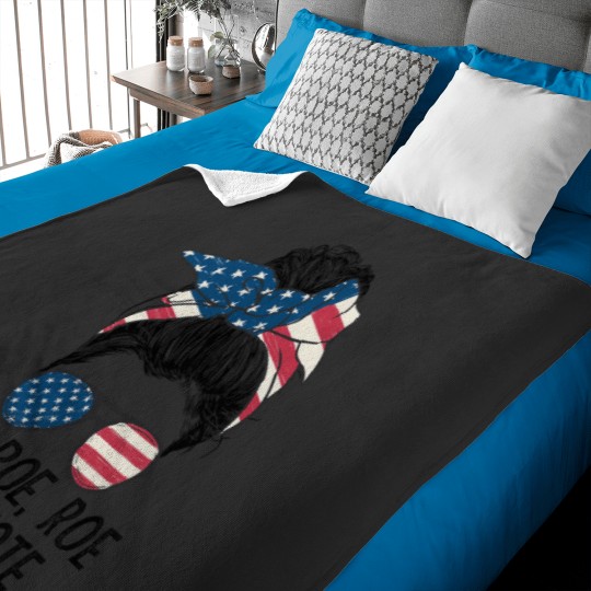 Discover Roe Your Vote Messy Bun US Flag Baby Blankets