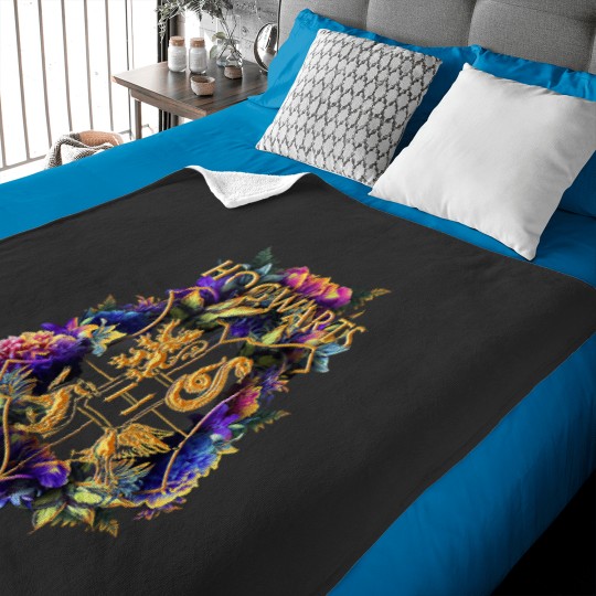 Discover Harry Potters Hogwarts MultiColored Floral Crest Baby Blankets