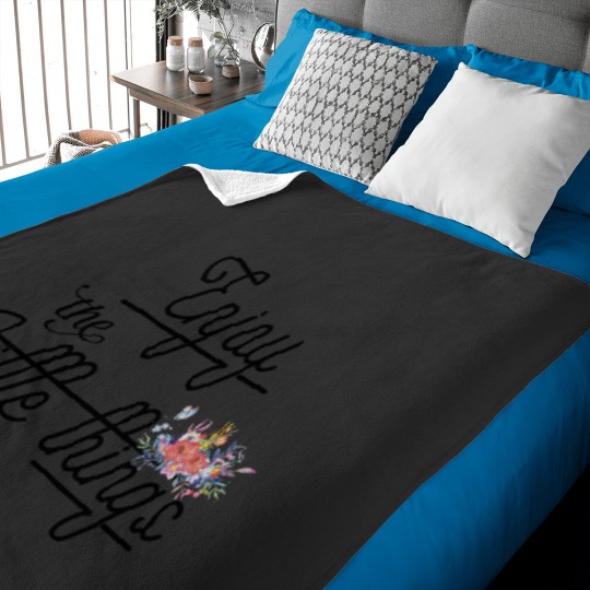 Discover Cute Inspirational Girly Quote - Enjoy the little things Baby Blankets