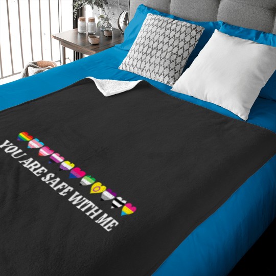 Discover You Are Safe With Me LGBTs Flag Baby Blankets