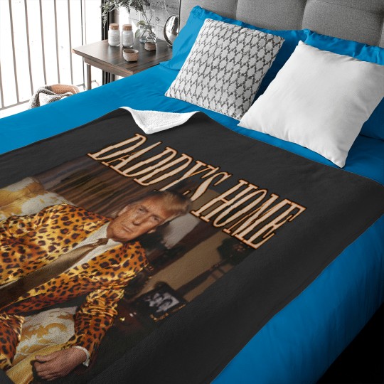 Discover Daddy's Home Trump Baby Blankets Trump 2024 Leopard Funny MAGA Baby Blankets