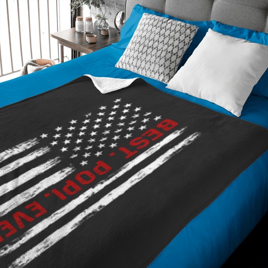Discover Best Popi Ever Vintagess American Flag 4th of July Popi Long Sleeve Baby Blankets