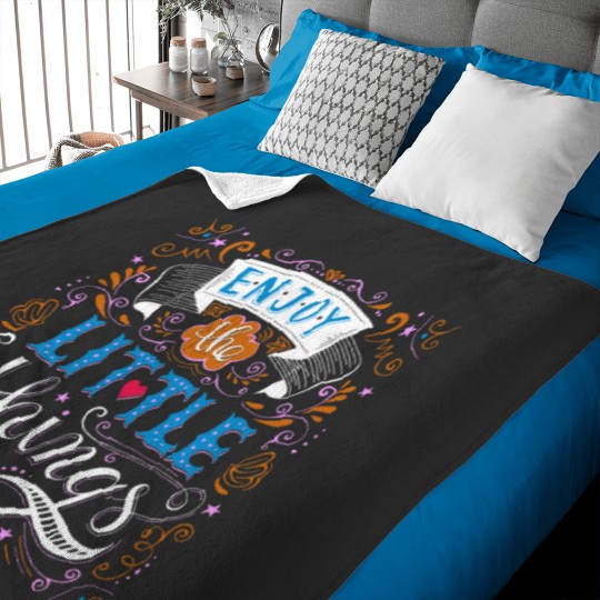 Discover Enjoy the little things motivational saying quote Baby Blankets