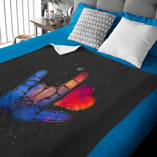 Discover American Sign Language ASL I love you in sign language 286 ASL Baby Blankets