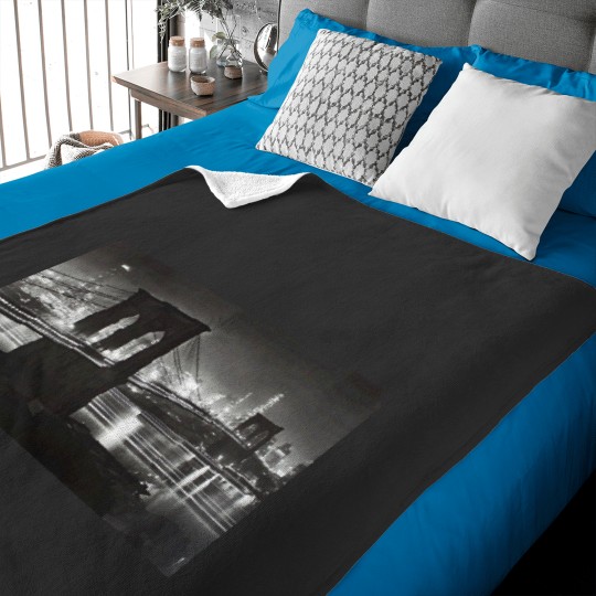 Discover 1940 Bridge and New York City Night Scene Baby Blankets