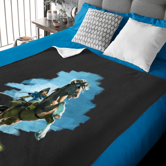 Discover The Legend Of Zelda Breath Of The Wild Link And Epona Paint Baby Blankets