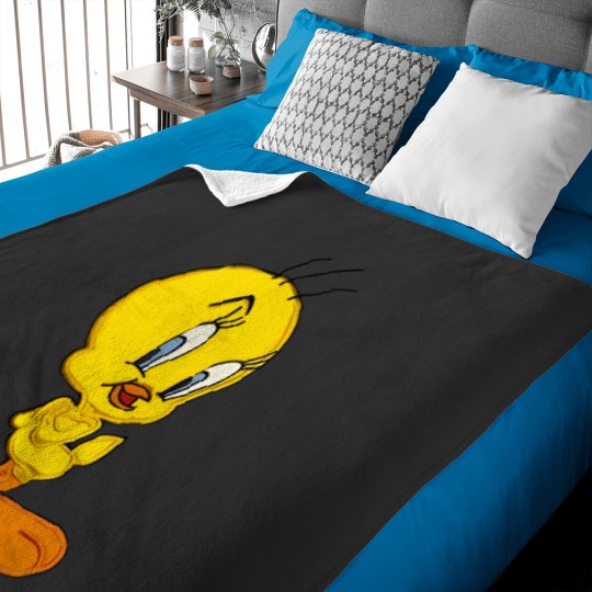 Discover Vintage 90s Warner Bros Tweety Bird Baby Blankets XL White Crewneck
