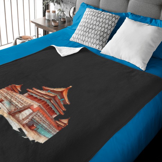 Discover 3D Sketch of Forbidden City - Chinese Imperial Palace Art Baby Blankets