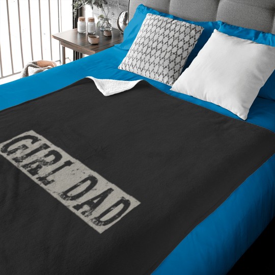 Discover Girl Dad Father of Girls Fathers Day Baby Blankets
