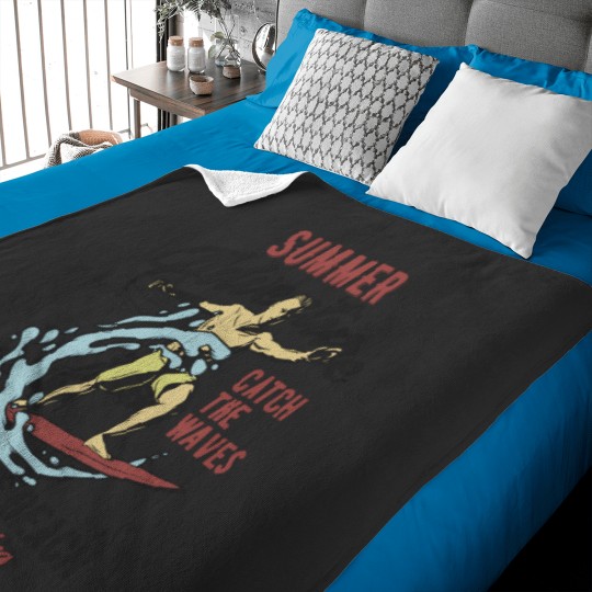 Discover Surfing Surf Surfer Surfer Surfboard Baby Blankets