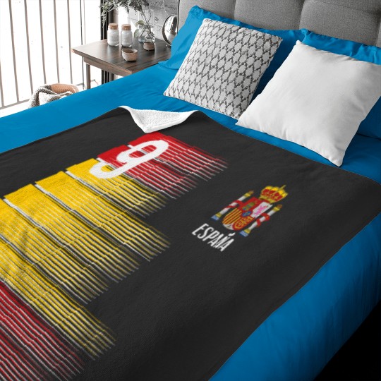 Discover Spain Number 9 Espana Spanish Soccer Fan Men Women Kids Boys Baby Blankets
