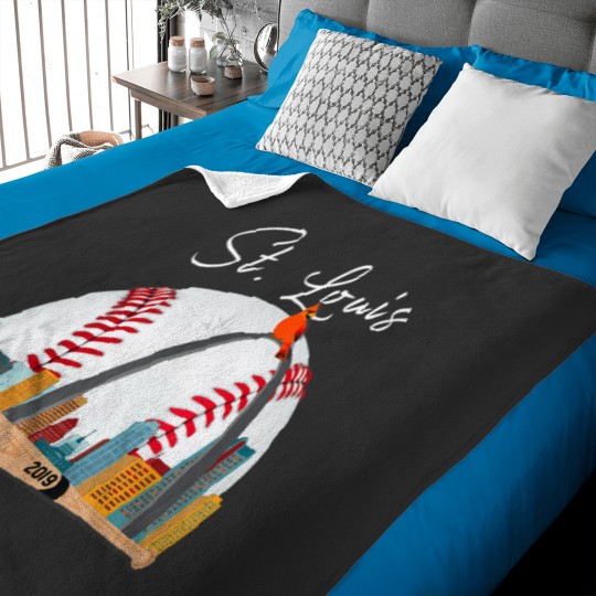 Discover Saint Louis Red Cardinal T New Skyline Ball Design Baby Blankets