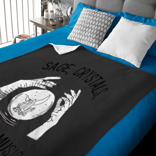 Discover wos sage crystals and trap music witch spells chakra halloween baseball Baby Blankets
