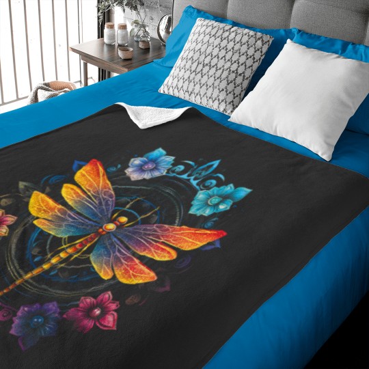 Discover Mandala Chakra Dragonfly Baby Blankets