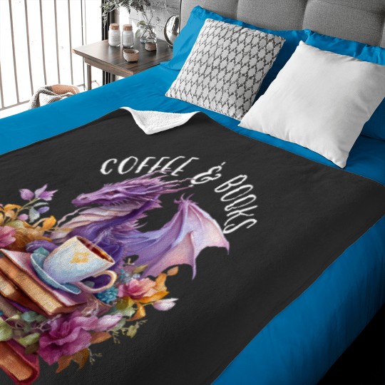 Discover Dragons Coffee Books Bookworm Fantasy Dragon Lover Themed Baby Blankets