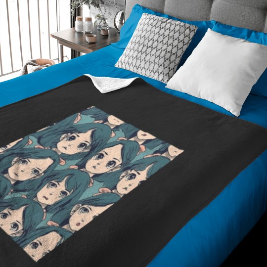 Discover Anime Wifu FaceAnime Wifu Face Pillow Baby Blankets