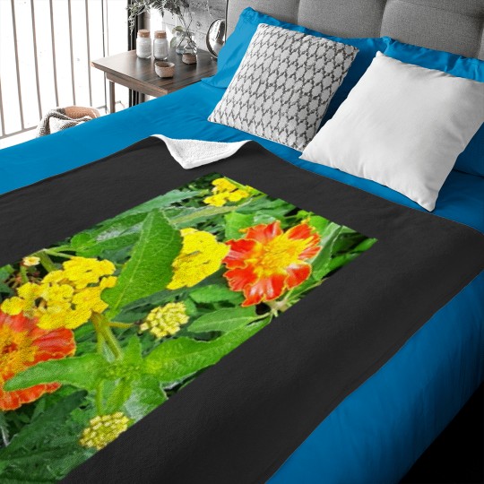 Discover yellow and orange flower Baby Blankets