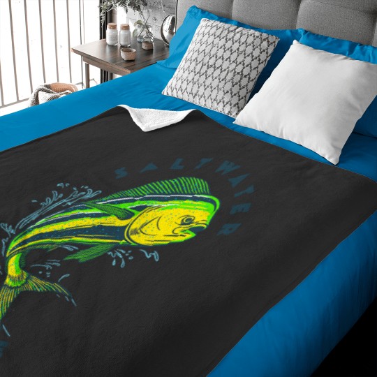 Discover Saltwater Life Saltwater Mahi Mahi Jumping Fishing Baby Blankets