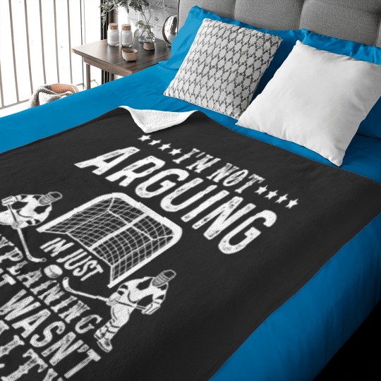 Discover Hockey Player Arguing Gift Funny Ice Hockey Baby Blankets