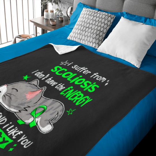 Discover Scoliosis Awareness, I Suffer From Scoliosis i don_t have the ENERGY to Pretend i like you Today Act Baby Blankets