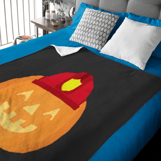 Discover Spooky Carved Pumpkin Firefighter, Halloween Hallows Eve Celebration Baby Blankets