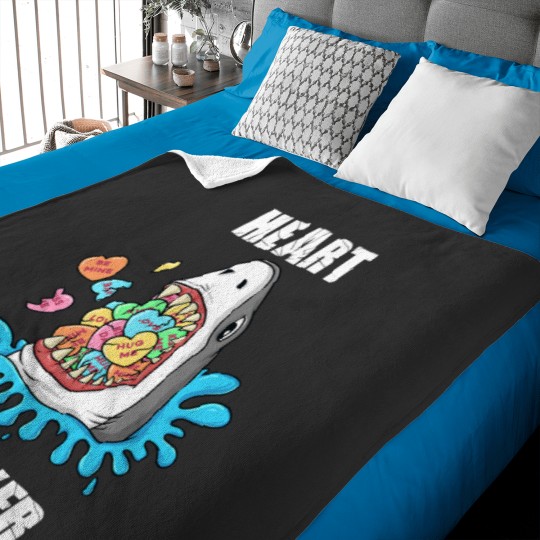 Discover Valentines Day Shark Heart Breaker Funny Boys Kids Baby Blankets