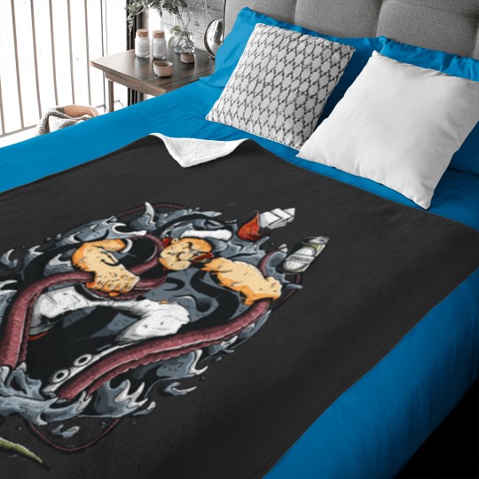 Discover popeye fighting monster Essential Baby Blankets