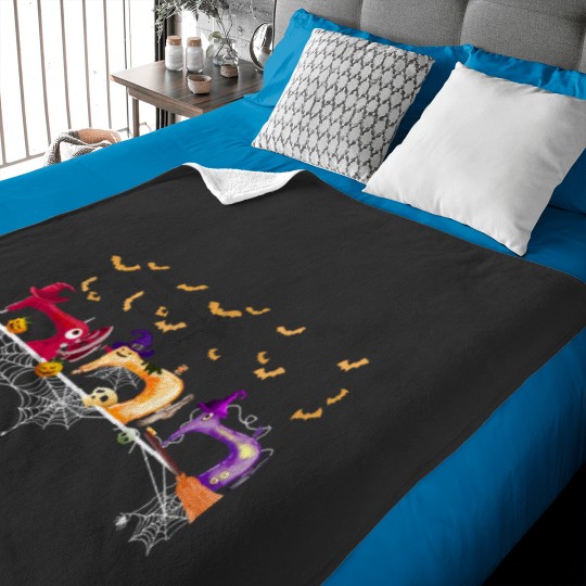Discover Halloween Sewing Machine Pumpkin Skull Baby Blankets