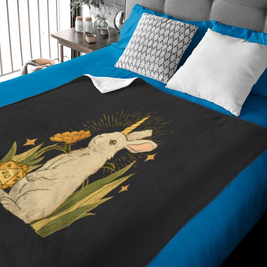 Discover ALMIRAJ DND DICE Cute Rabbit D20 dice. Baby Blankets