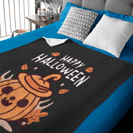 Discover happy halloween, cute pumpkin Baby Blankets
