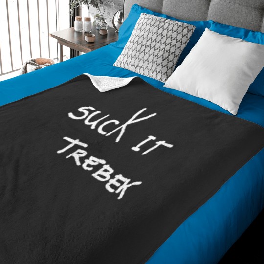 Discover Suck It Trebek Celebrity Jeopardy Baby Blankets